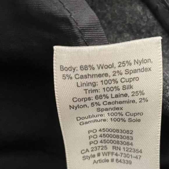Aritzia Wilfred  Dorine Wrap-Front Wool Cashmere Blend Skirt Dark Grey Size 4 - Picture 6 of 6